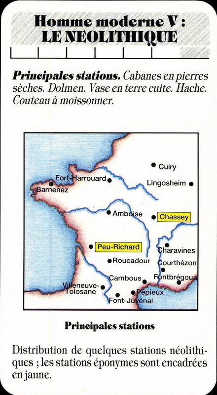 Tarot coleccion Prehistoire de la France en 7 familias...