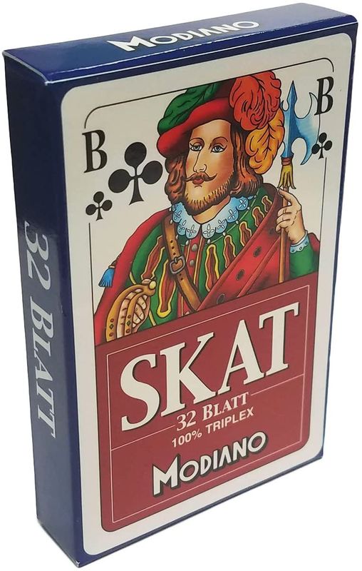 Cartas Skat - azul o rojas (32 cartas/Blatt 100%...