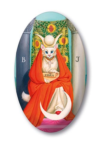 Tarot Magnet White Cats (High Priestess) (SCA)        ...