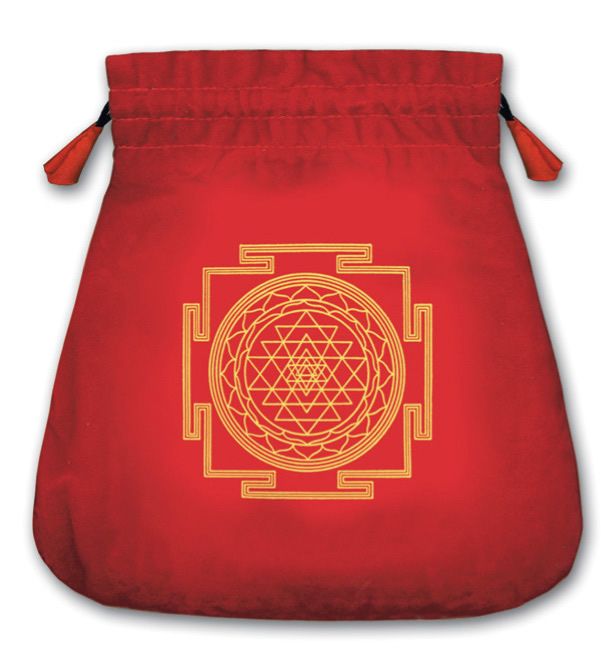 Bolsa Tarot Terciopelo Roja 20,5 x 20 cm (Motivo Proteccion) x (HAS)                                