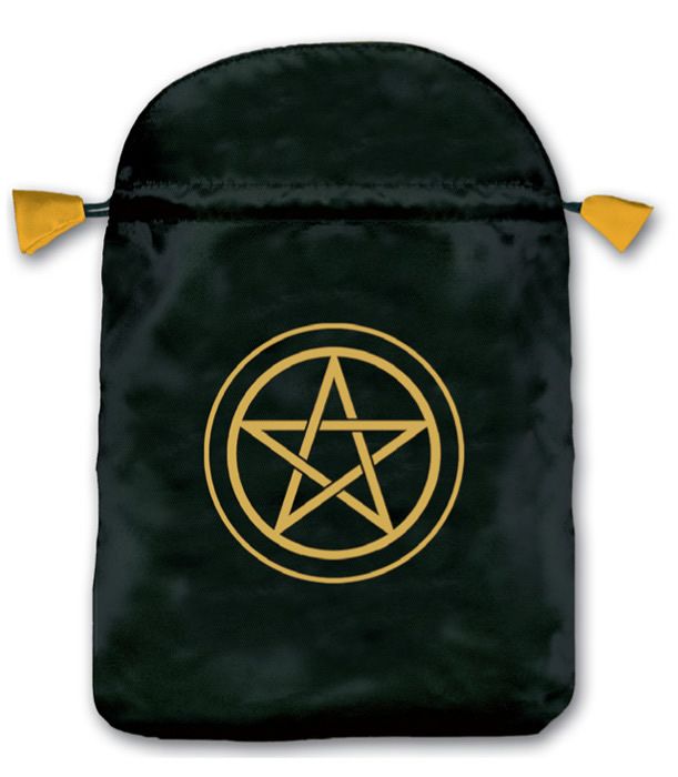 Bolsa Tarot Seda Negra 23 x 16 cm (Motivo Pentagrama...