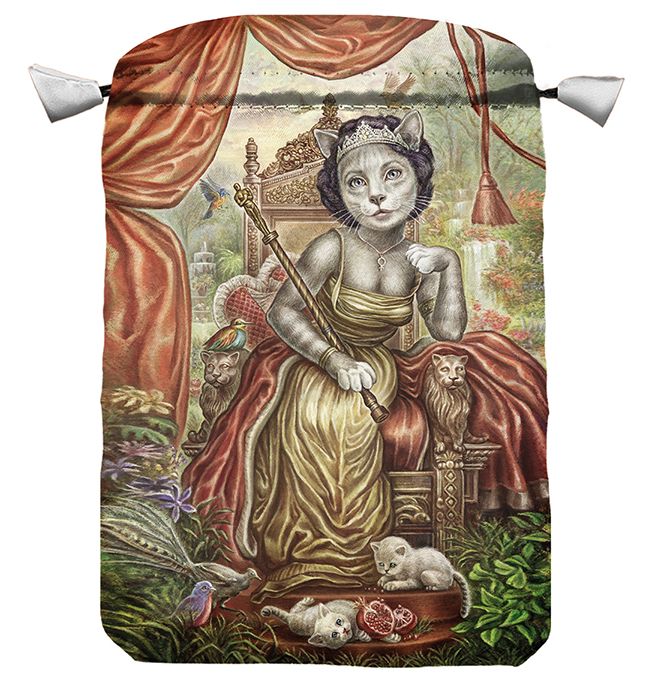Bolsa Tarot Seda Roja 23 x 16 cm (Motivo CatTarot)